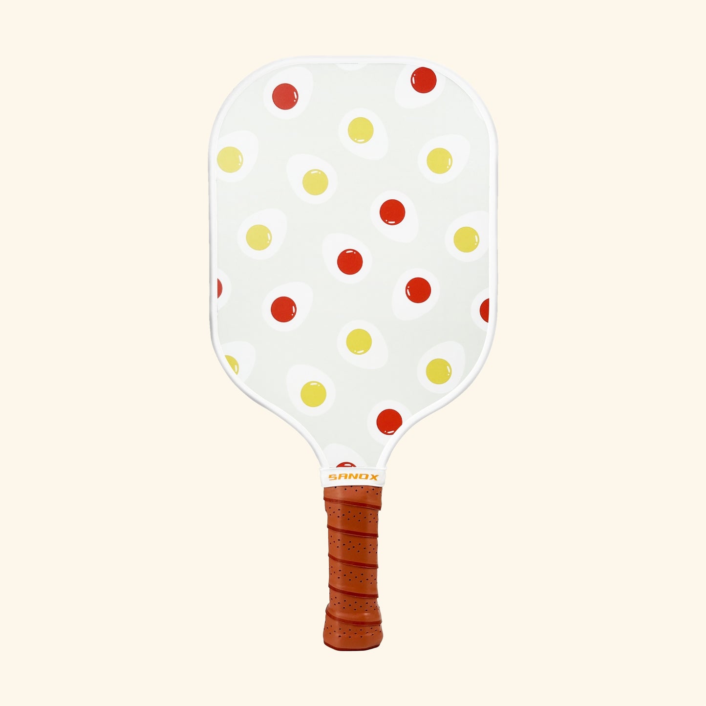 1pc Sunny Egg Design Unisex-Adult Pickleball Paddle - Cold Pressed Fiberglass Surface, PP Honeycomb Core, Waterproof Edge Guard, Sweat-Proof Grip, USA Approved for Thanksgiving & Independence Day