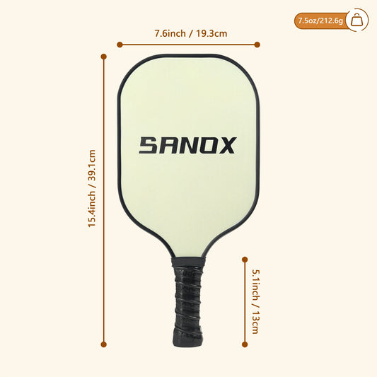 1pc SANOX Unisex Adults Pickleball Paddle - Cold Pressed Fiberglass Surface, PP Honeycomb Core, Chess Master Design, Waterproof Edge Guard, Sweat-Proof Grip, for Thanksgiving & Independence Day
