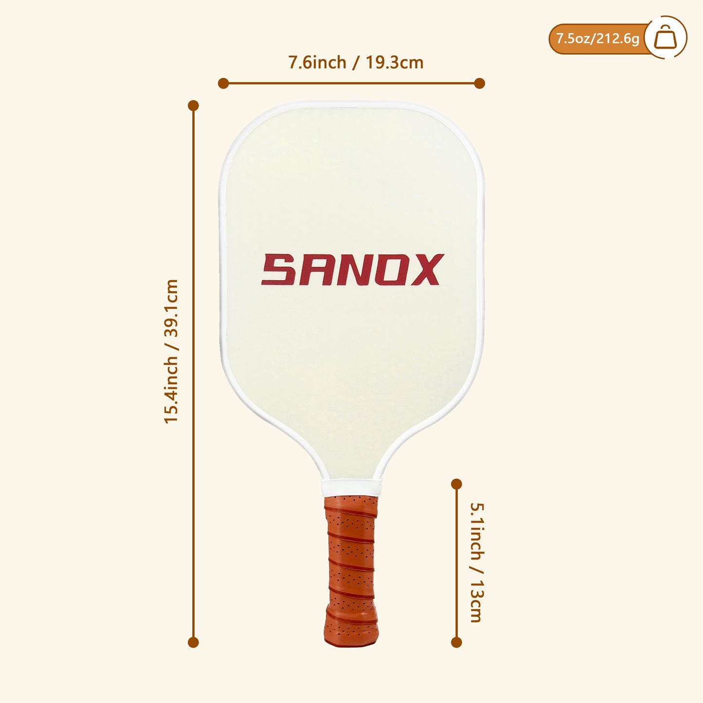 1pc Unisex Fiberglass Pickleball Paddle - Cold Pressed Construction, PP Honeycomb Core, Waterproof Edge Guard, Sweat-Proof Grip, USA Approved for Thanksgiving & Independence Day - Optimist Brand