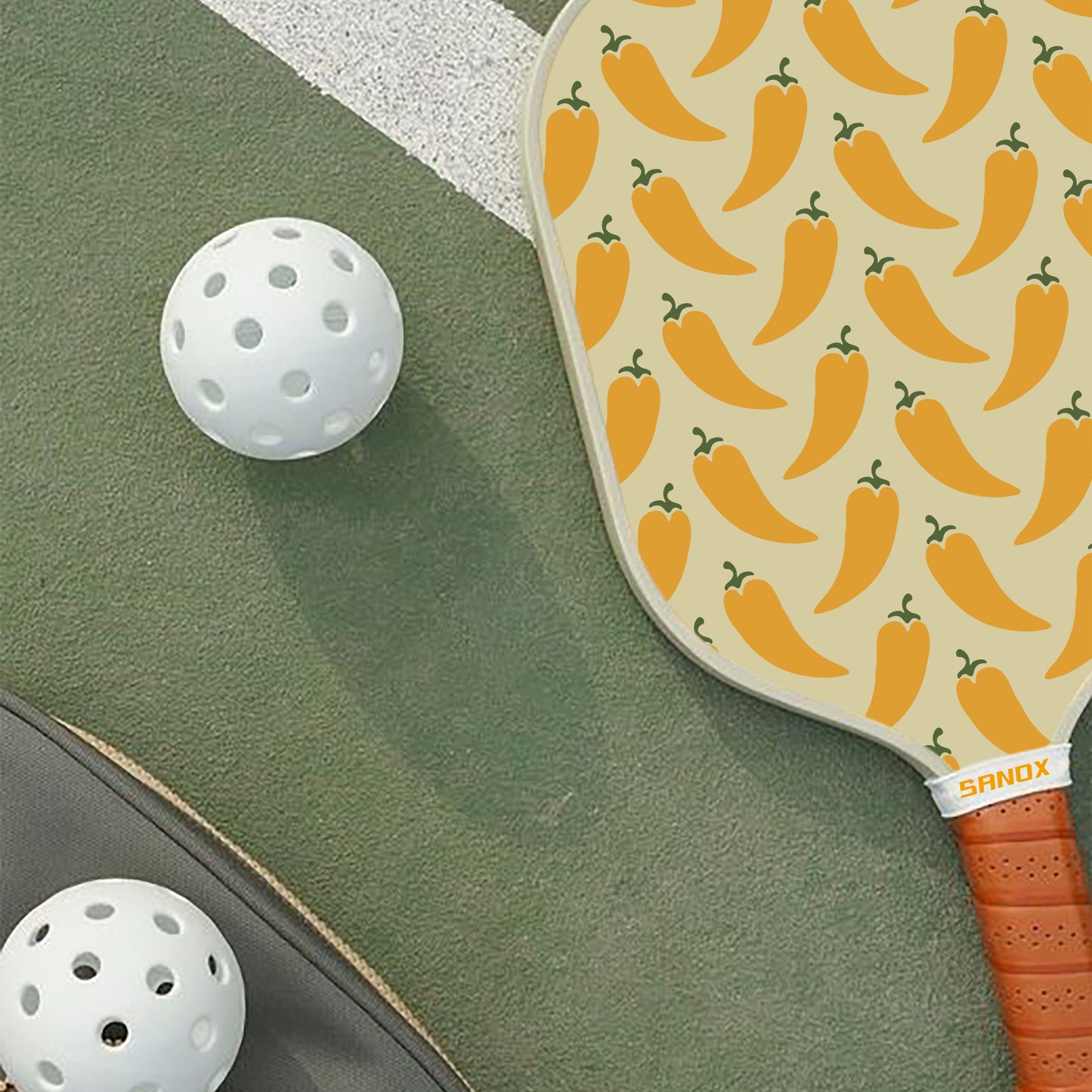 A unisex fiberglass pickleball paddle, cold-pressed, with a PP honeycomb core, waterproof edge guard, sweat-resistant grip, and U.S. certification – perfect for Thanksgiving and Independence Day celebrations.