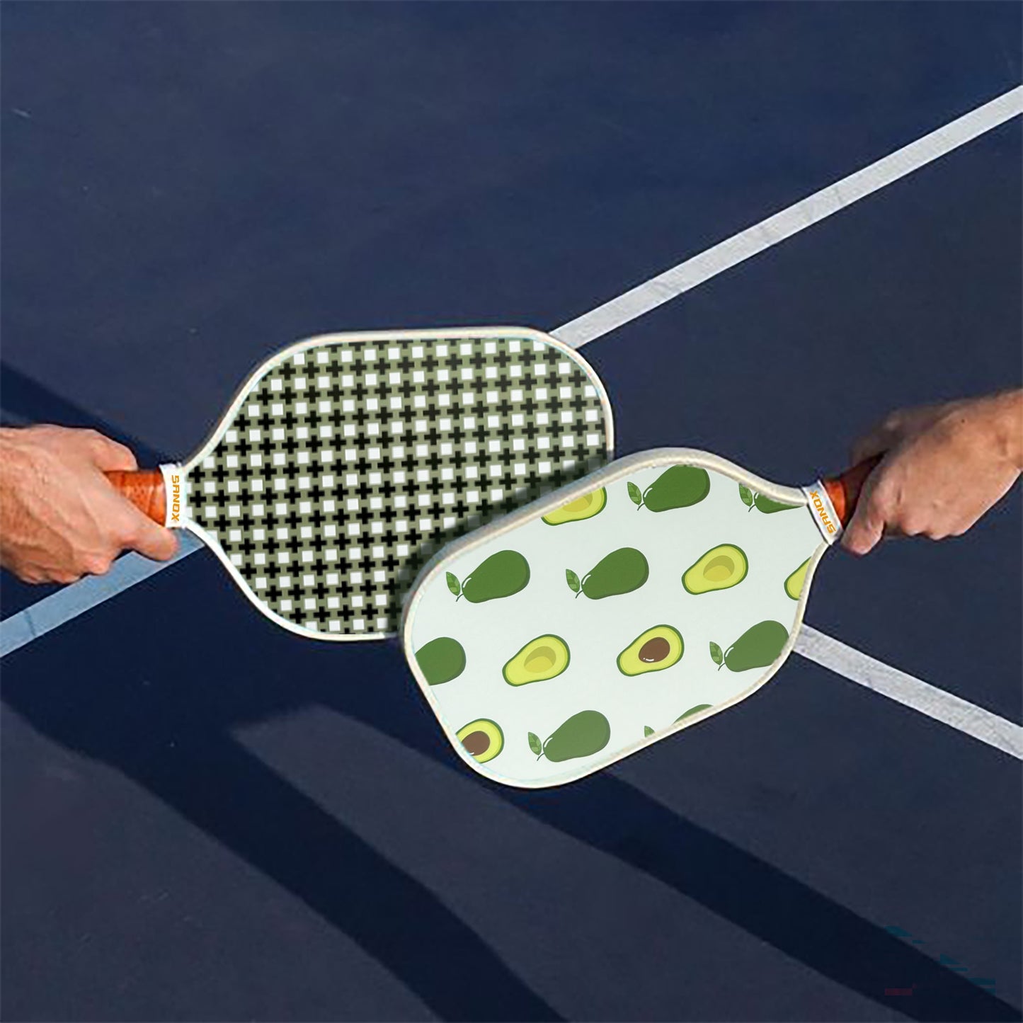 Unisex Avocado Pattern Pickleball Paddle – Fiberglass Construction, PP Honeycomb Core, Cold-Pressed Design, Beginner-Friendly, Perfect for Independence Day and Thanksgiving Celebrations