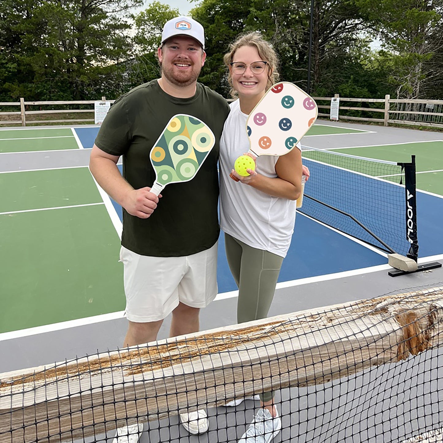 1pc Unisex Fiberglass Pickleball Paddle - Cold Pressed Construction, PP Honeycomb Core, Waterproof Edge Guard, Sweat-Proof Grip, USA Approved for Thanksgiving & Independence Day - Optimist Brand